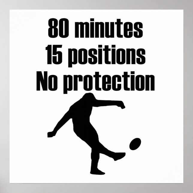 No Protection Rugby Poster (Front)