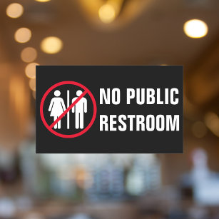 No Public Restroom Business Bathroom Rectangular Sticker