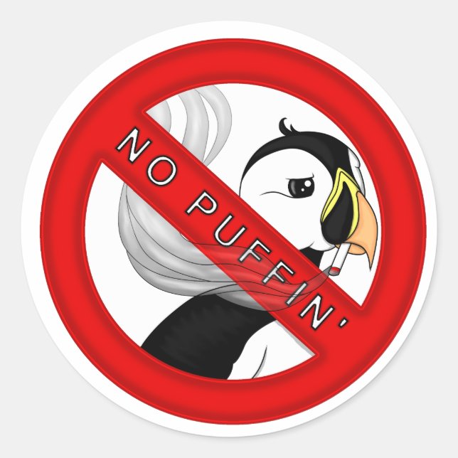No Puffin Classic Round Sticker (Front)