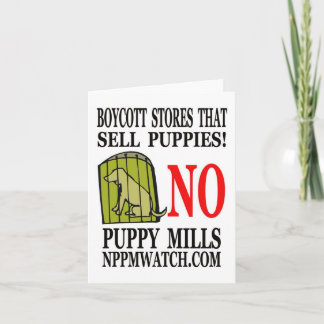No Puppy Mills Note Cards