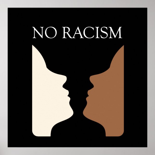 No racism with rubins vase poster (Front)
