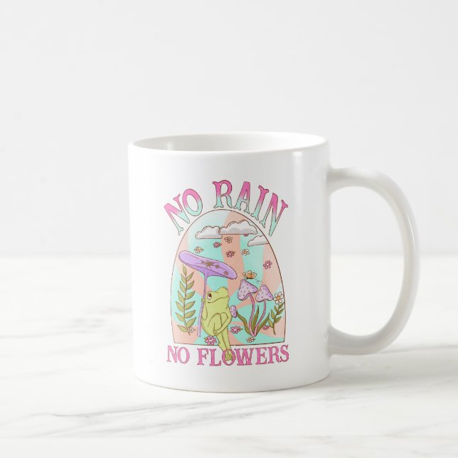 No Rain, No Flowers | Inspiring Floral & Mushroom Coffee Mug (Right)