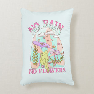No Rain, No Flowers   Inspiring Floral & Mushroom Decorative Cushion