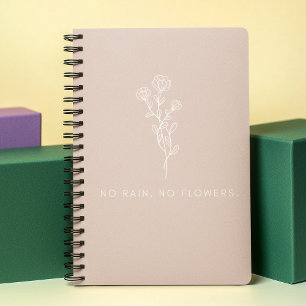 No Rain No Flowers Quote 2024 Light Pink Floral Planner