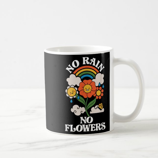 No Rain No Flowers _ Rainbow Nature _ Motivation  Coffee Mug (Right)