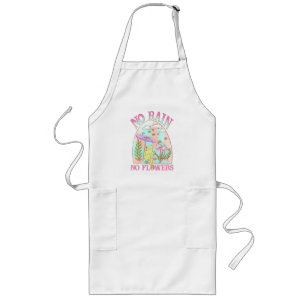 No Rain, No Flowers – Vibrant Floral & Mushroom Long Apron