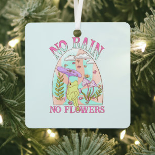 No Rain, No Flowers – Vibrant Floral & Mushroom Metal Tree Decoration
