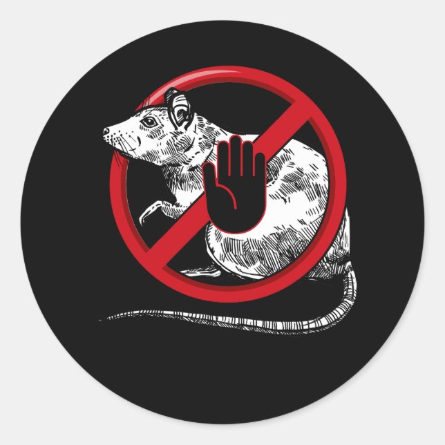 No Rat Sign Stop Snitching Pest Control Cool Novel Classic Round Sticker (Front)