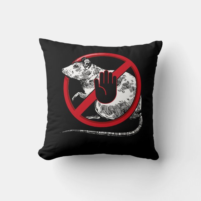 No Rat Sign Stop Snitching Pest Control Cool Novel Cushion (Front)