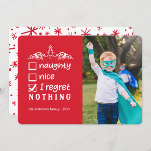 No regrets... Funny Christmas Holiday Photo Card