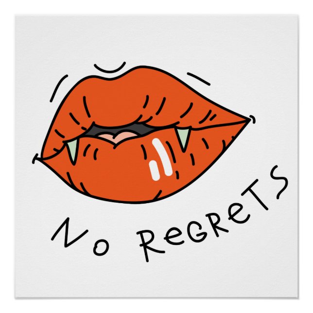 No Regrets Red Lips Anti-Valentine Poster (Front)