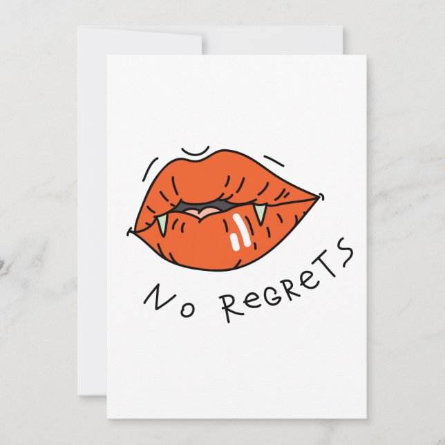 No Regrets Red Lips Valentine Invitation (Front)