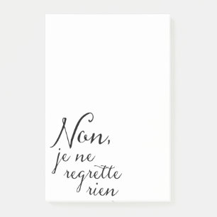 No Regrets Retirement or Birthday Party French Post-it Notes