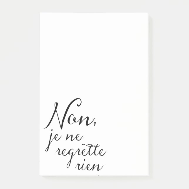 No Regrets Retirement or Birthday Party French Post-it Notes (Front)