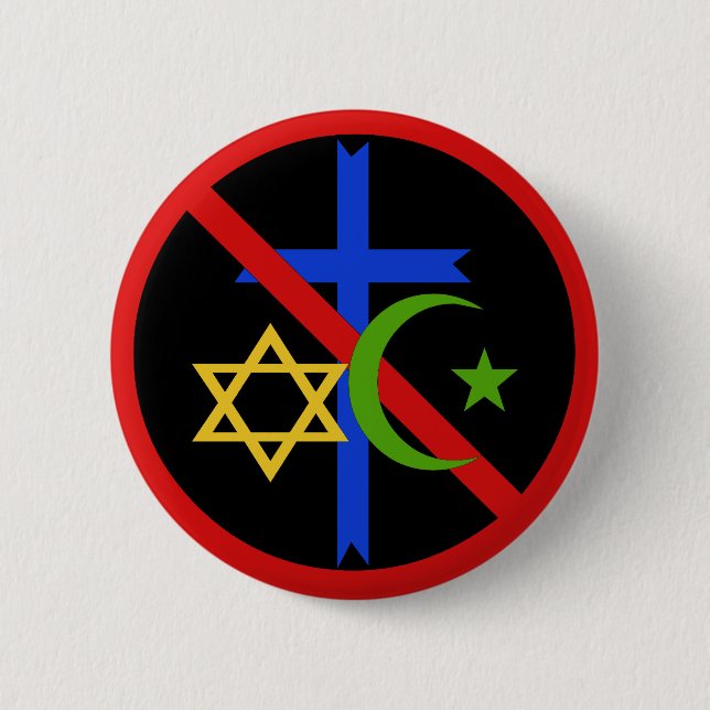 No Religion 6 Cm Round Badge (Front)
