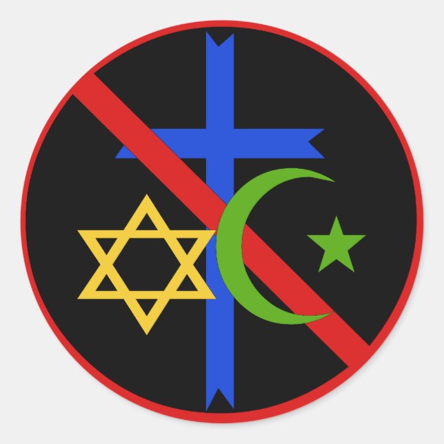 No Religion Classic Round Sticker (Front)