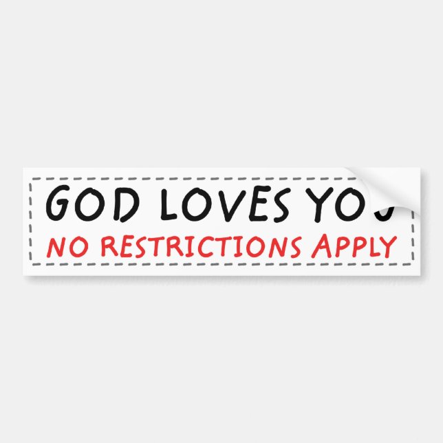 No Restrictions Bumper Sticker (Front)