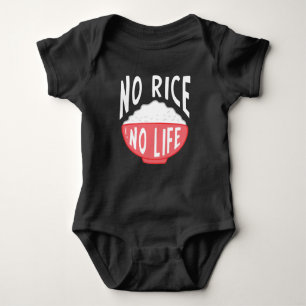 No Rice No Life Asian Rice Bowl Addicted Baby Bodysuit