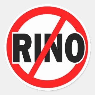 NO RINO - republican/conservative/neocon/liberty Classic Round Sticker