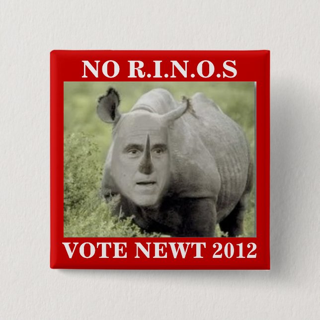 NO RINOS NEWT 2012 15 CM SQUARE BADGE (Front)