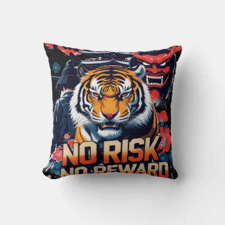 No Risk No Reward – Samurai Tiger Cushion