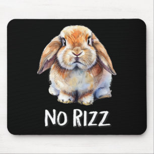 No Rizz Mini Holland Lop Bunny Rabbit Lover Mouse Pad