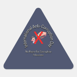 No room for Corruption. Anti-Corruption Day Triangle Sticker
