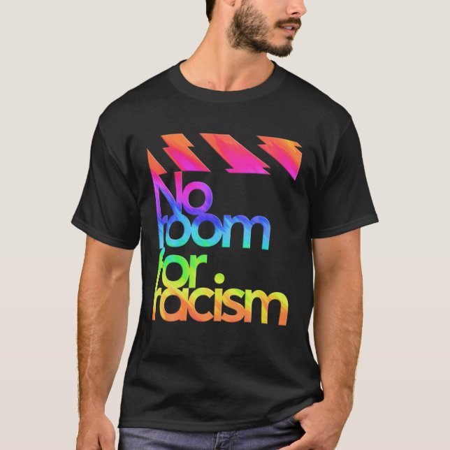 No Room For Racism Life And Sport Awareness Rainbo T-Shirt (Front)