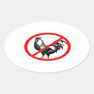 No Rooster?! Oval Sticker