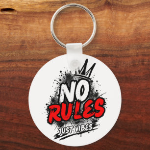 No Rules Graphic Keychain