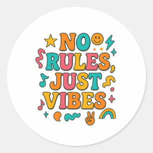 No Rules Just Vibes Sticker – Funky Retro