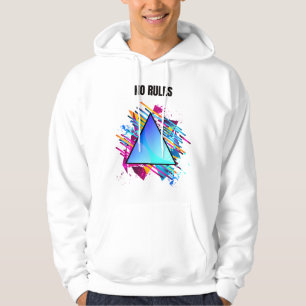 NO RULES – Neon Geometric Style Hoodie
