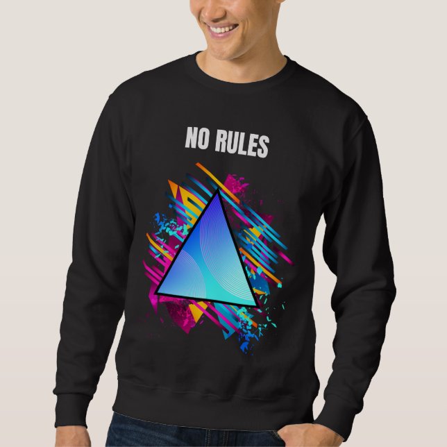 NO RULES – Neon Geometric Style Sweatshirt (Front)
