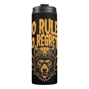 No Rules No Regrets - Wolf Biker Graphic Thermal Tumbler