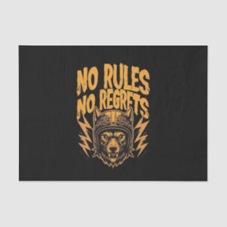No Rules No Regrets - Wolf Biker Graphic Tissue Paper