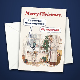 No Running Today Funny Runner Christmas Card