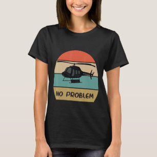 No Runway No Problem Helicopter Pilot Retro Vinta T-Shirt