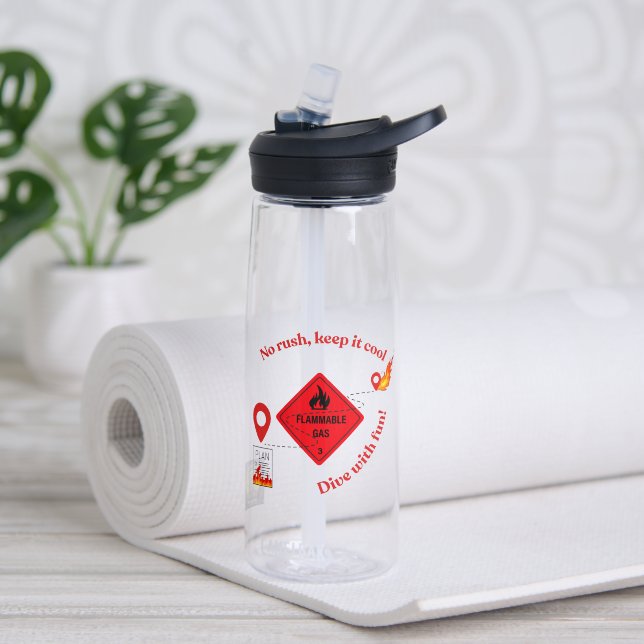 No Rush Keep It Cool Trucker Water Bottle (Yoga (Rotated))