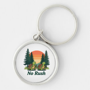 No Rush Turtle Hiking Adventure – Cute Vintage Sun Key Ring