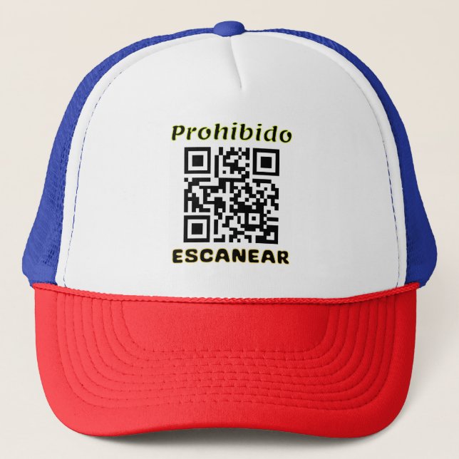 No Scanning, QR-Friendly T-Shirt Trucker Hat (Front)
