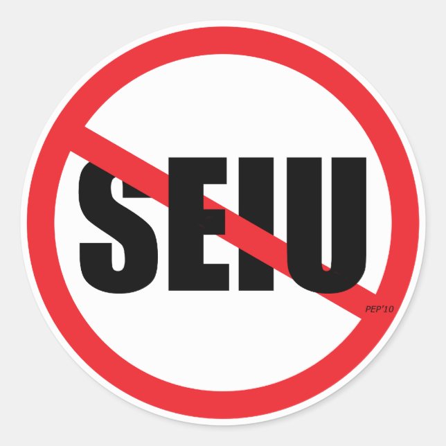 No SEIU Classic Round Sticker (Front)