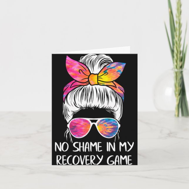 No Shame In My Recovery Game Sobriety Aa Na Anni  Card (Front)