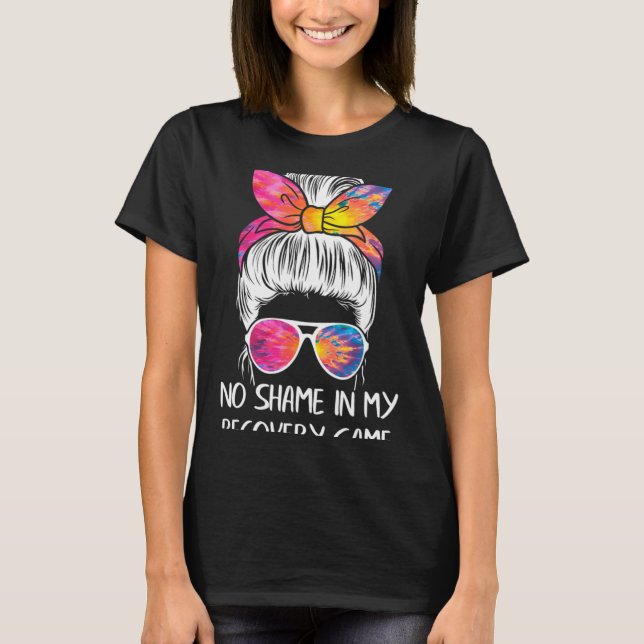 No Shame In My Recovery Game Sobriety Aa Na Anni  T-Shirt (Front)