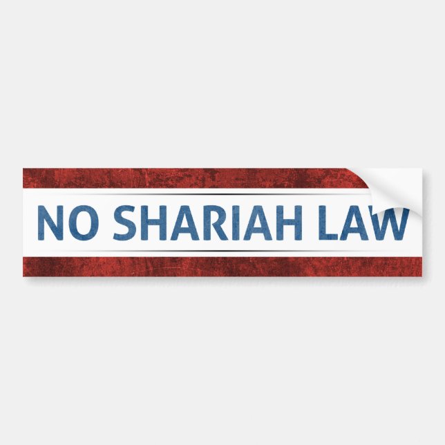 No Shariah Law Bumper Sticker (Front)