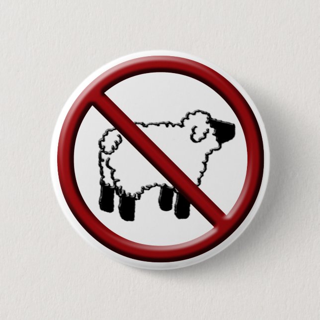 No Sheep! 6 Cm Round Badge (Front)