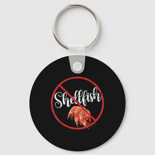 No Shellfish Allergy Awareness Warning Allergic  Key Ring (Front)