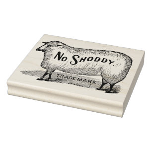 No Shoddy Sheep Vintage Trademark Art Stamp