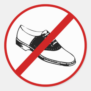 no-shoes classic round sticker