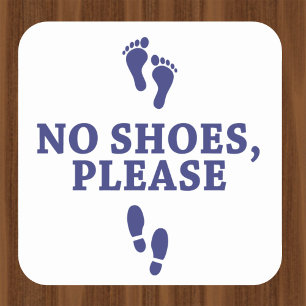 No Shoes Please, with feet sticker