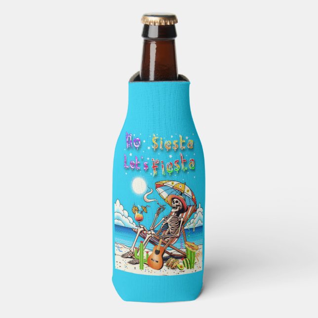 No Siesta Let's Fiesta Bottle Cooler (Bottle Front)